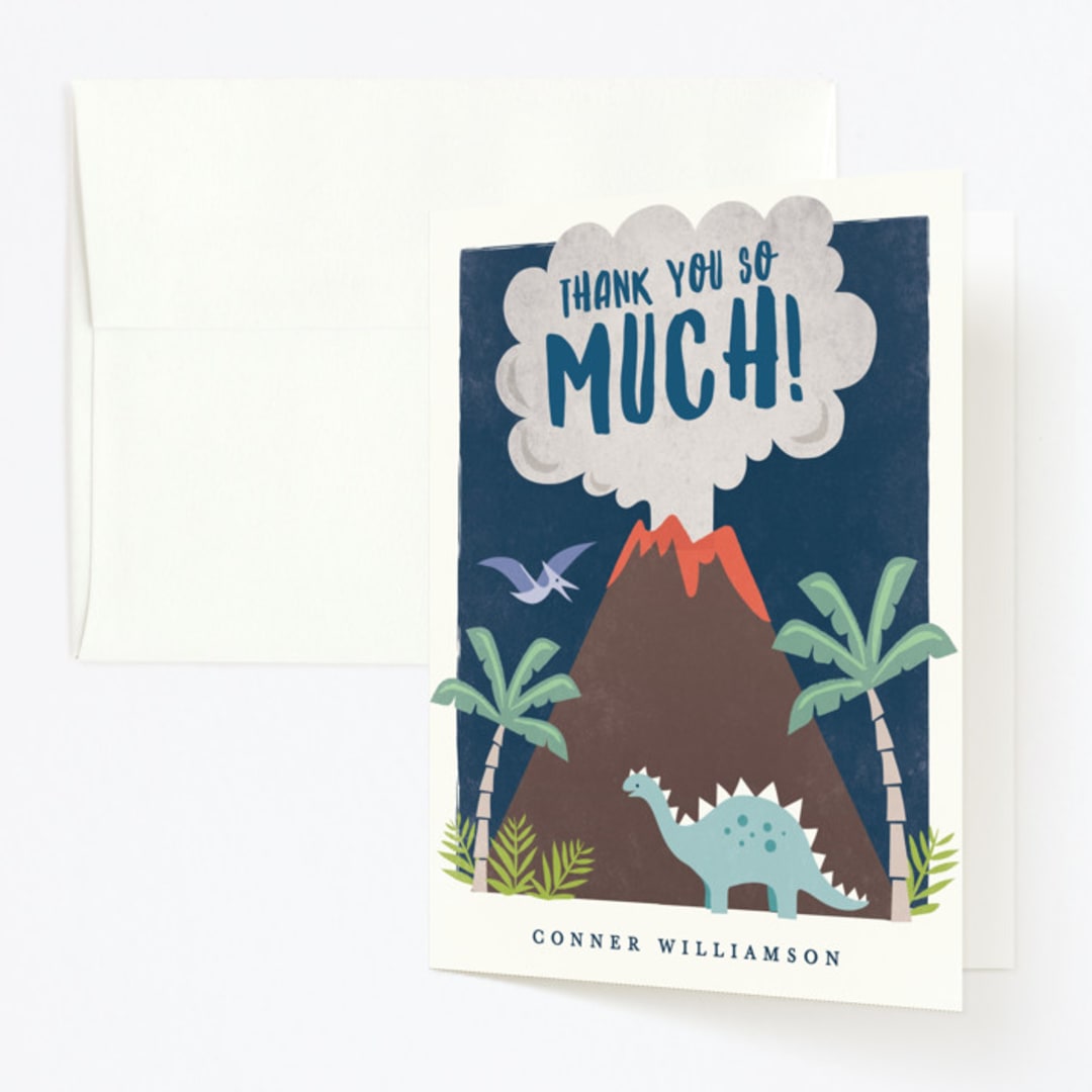 "volcano blast" - Children's Birthday Party Thank You Cards in Atlantic by Karidy Walker - Front