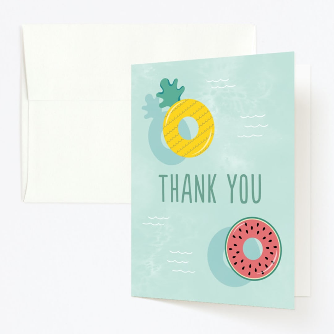 "Splish Splash" - Children's Birthday Party Thank You Cards in Pineapple by Annie Holmquist - Front