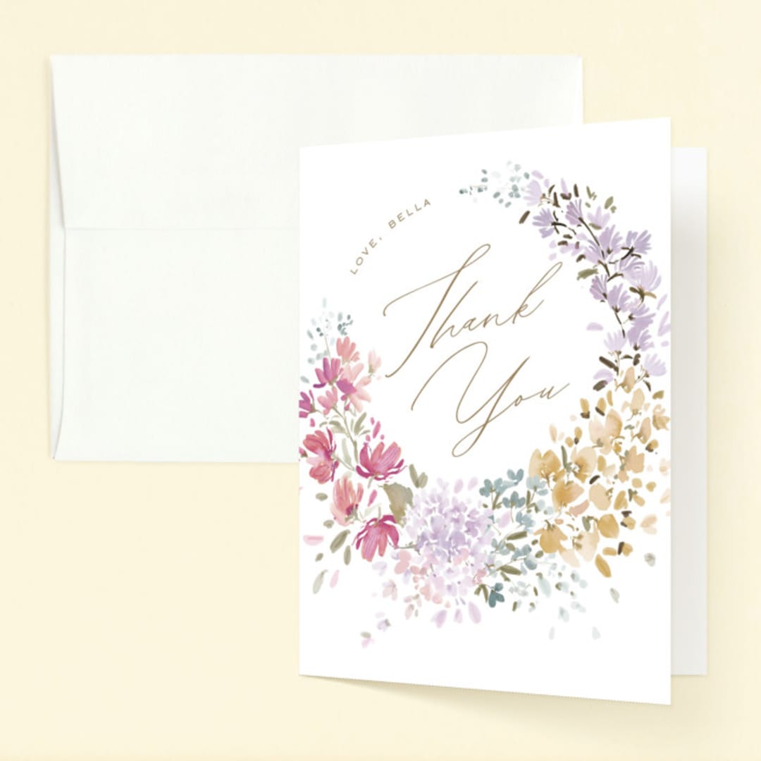 "Garden Party" - Children's Birthday Party Thank You Cards in Confetti by Leah Bisch - Front