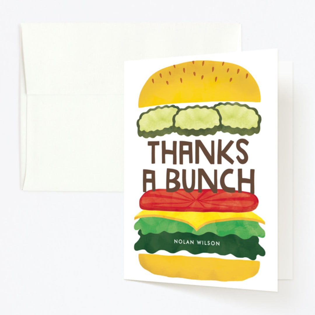 "Birthday Burger" - Children's Birthday Party Thank You Cards in Classic by Lehan Veenker - Front