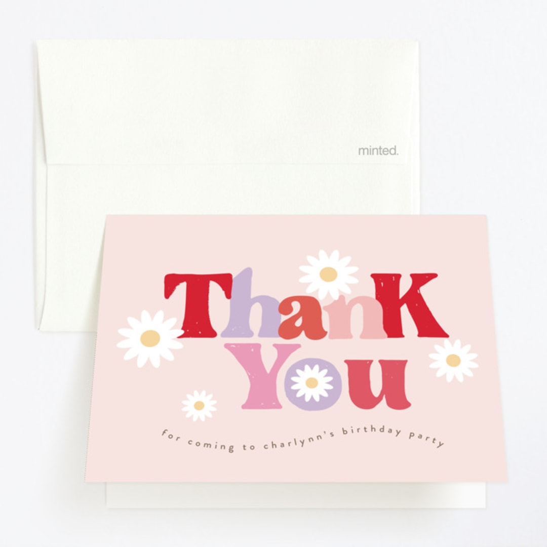 "lei" - Children's Birthday Party Thank You Cards in Petal by chocomocacino - Front