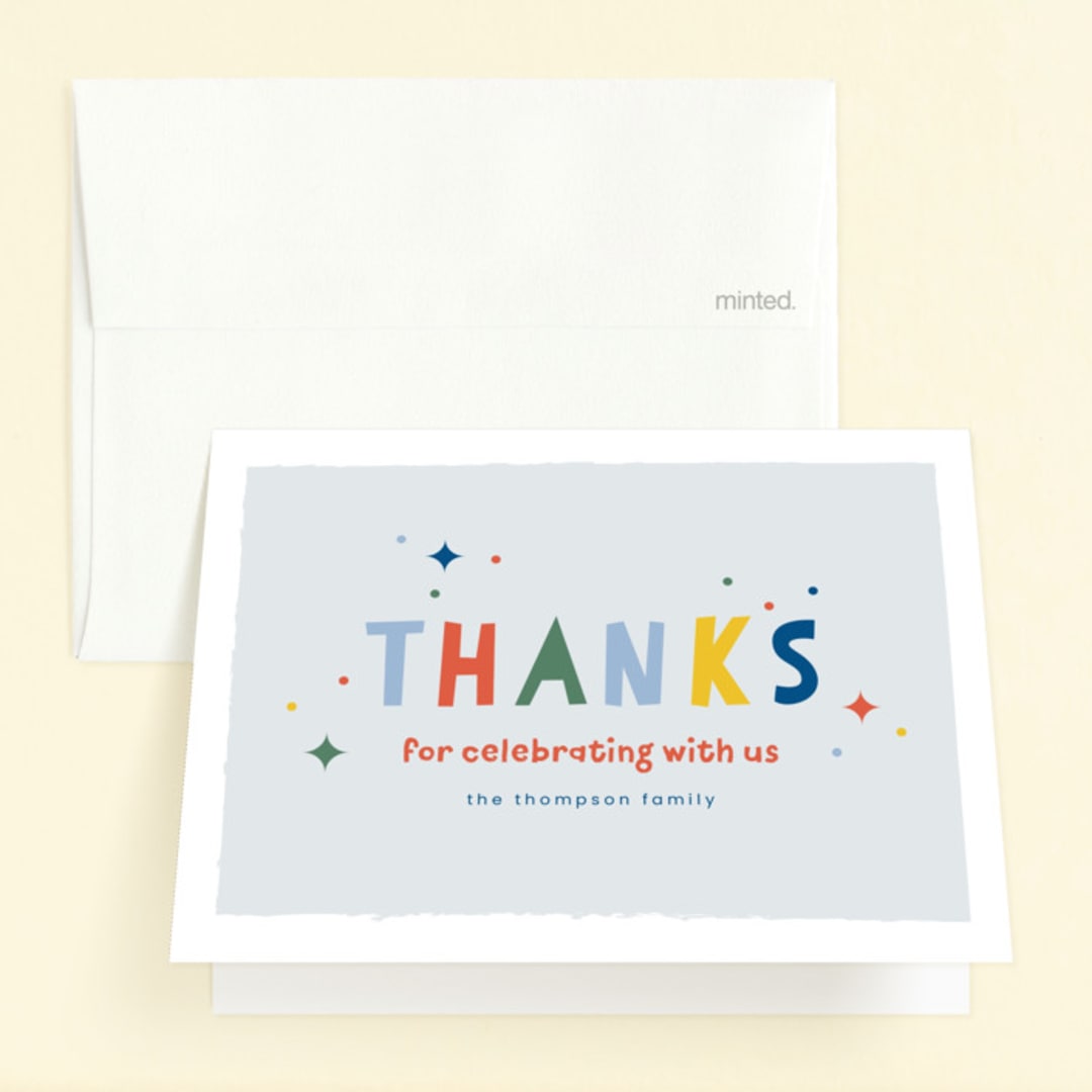 "One is So Fun" - Children's Birthday Party Thank You Cards in Dino by Ashlee Townsend - Front