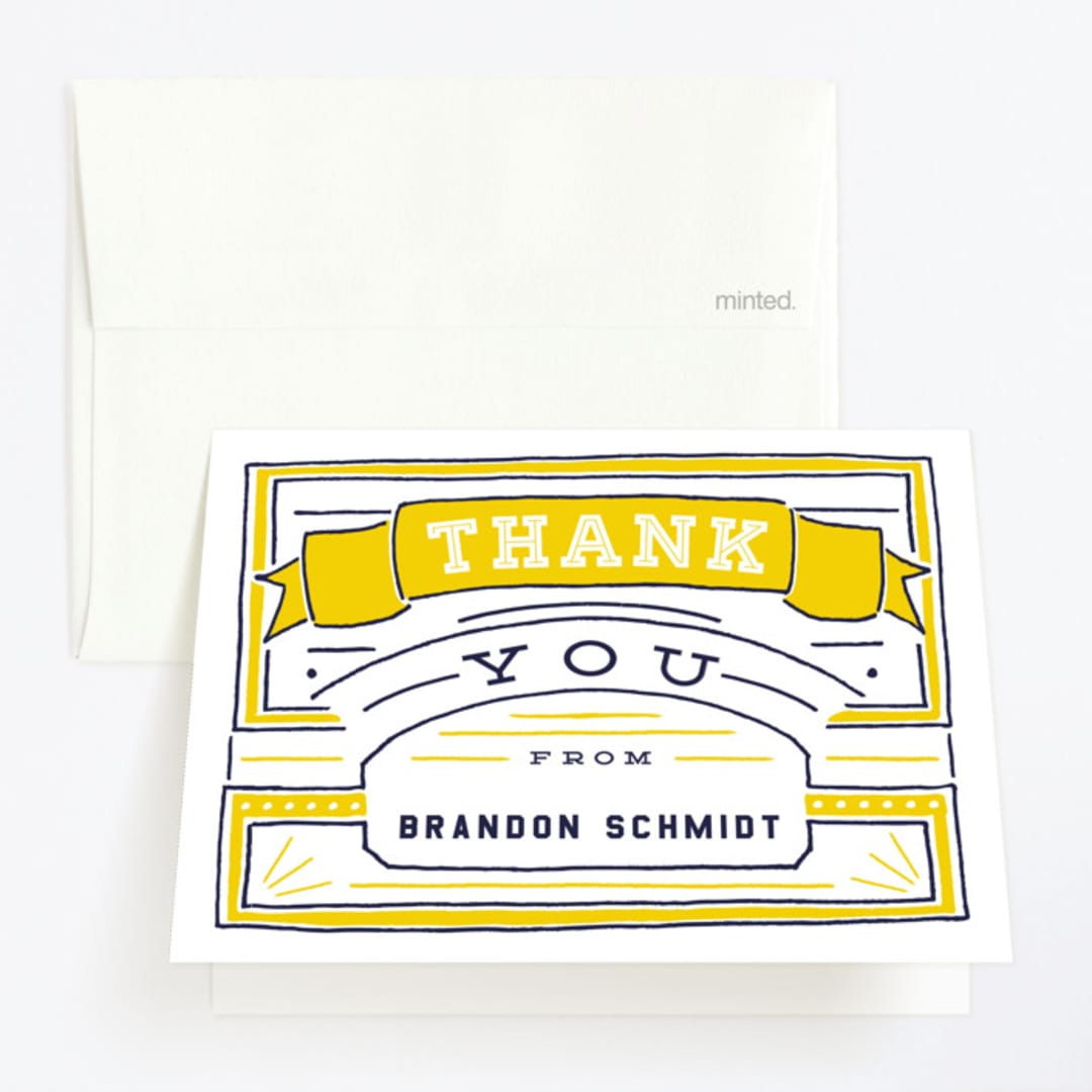 "MVP Collectors Card" - Children's Birthday Party Thank You Cards in School Bus by Shiny Penny Studio - Front