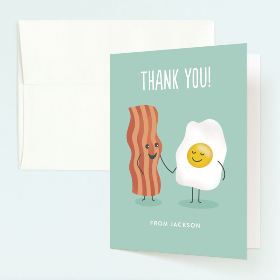 "Egg-cellent friend" - Children's Birthday Party Thank You Cards in Aquamarine by Jana Volfova - Front