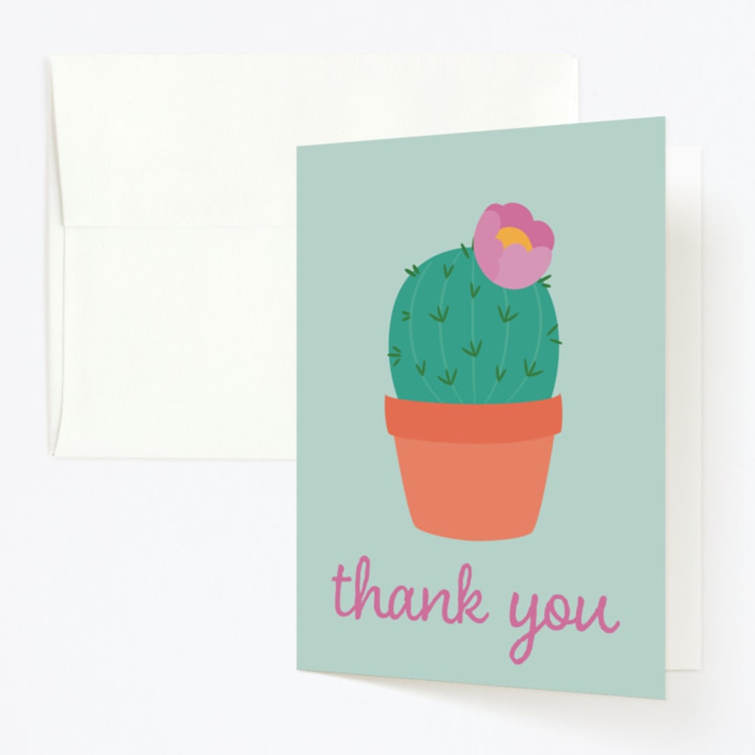 "Fiesta!" - Children's Birthday Party Thank You Cards in Jade by Annie Holmquist - Front