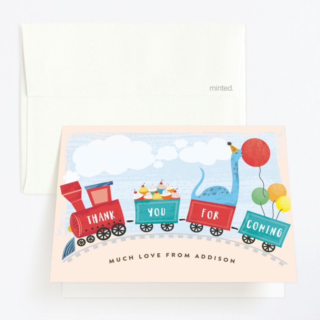"fabriano" - Children's Birthday Party Thank You Cards in Creme by chocomocacino - Front