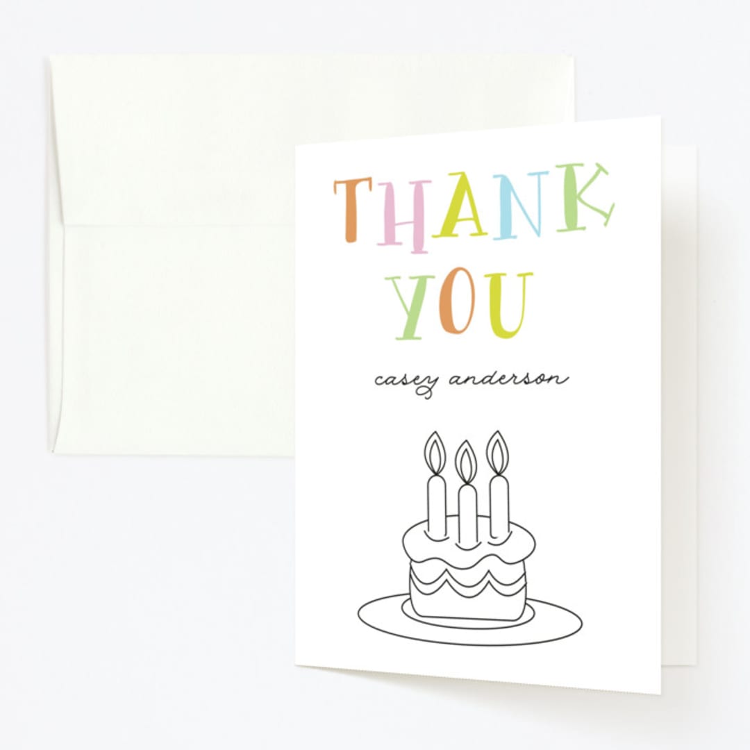 "make and color" - Children's Birthday Party Thank You Cards in Ice Cream by Anupama - Front