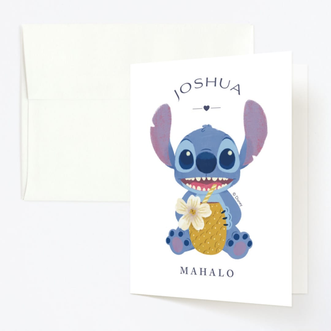 "Disney Keiki Cake" - Children's Birthday Party Thank You Cards in Coconut by Griffinbell Paper Co. - Front