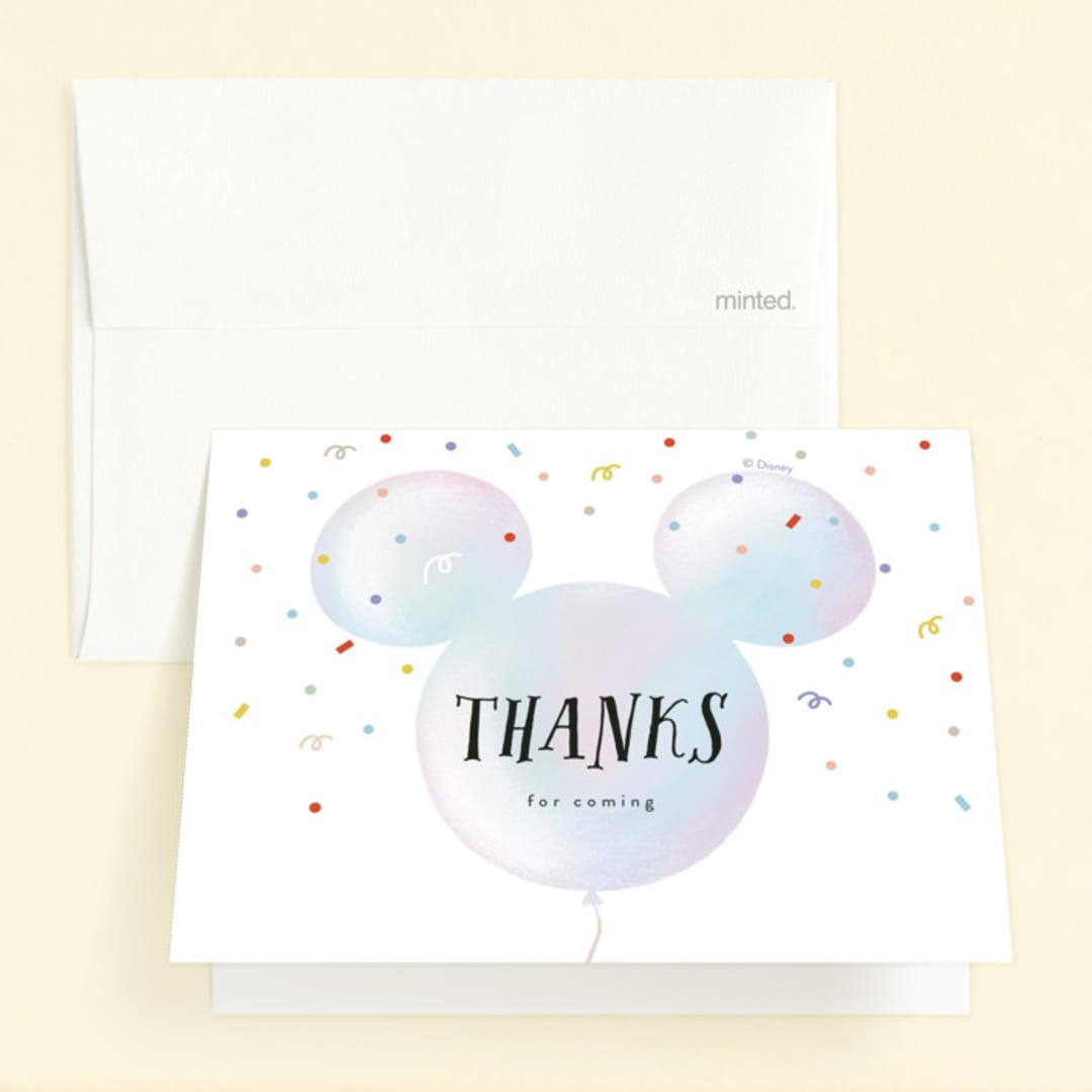 "Disney's Mickey Mouse Palloncino" - Children's Birthday Party Thank You Cards in Sky by chocomocacino - Front