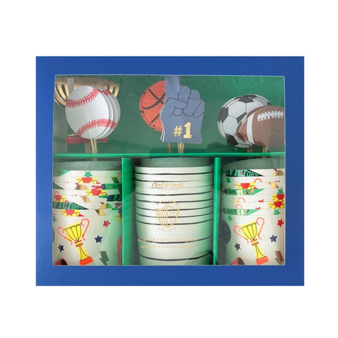 "Good Sport Cupcake Decorating Set" - Party Baking Cups in multicolor by Jollity and Co