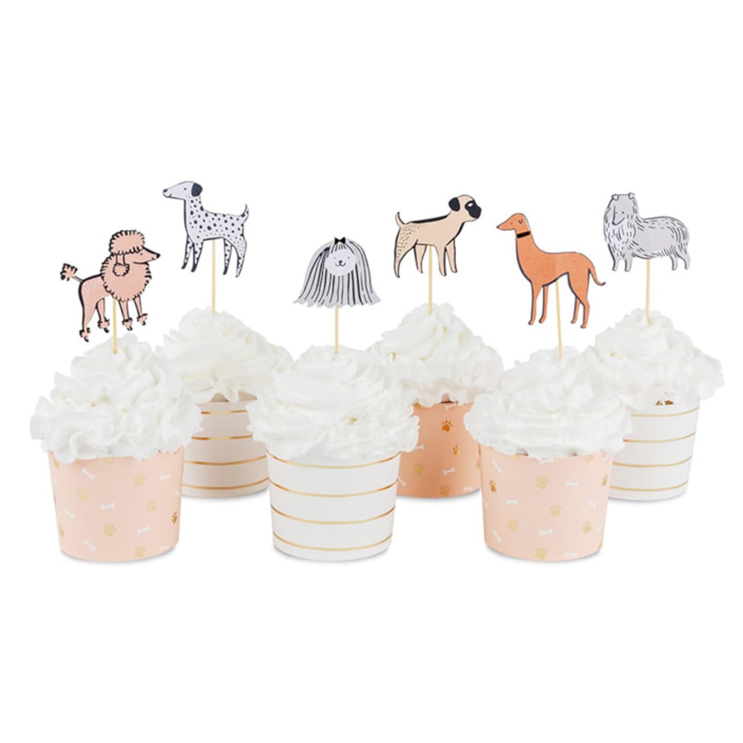 "Bow Wow Cupcake Decorating Set" - Party Baking Cups in multicolor by Jollity and Co