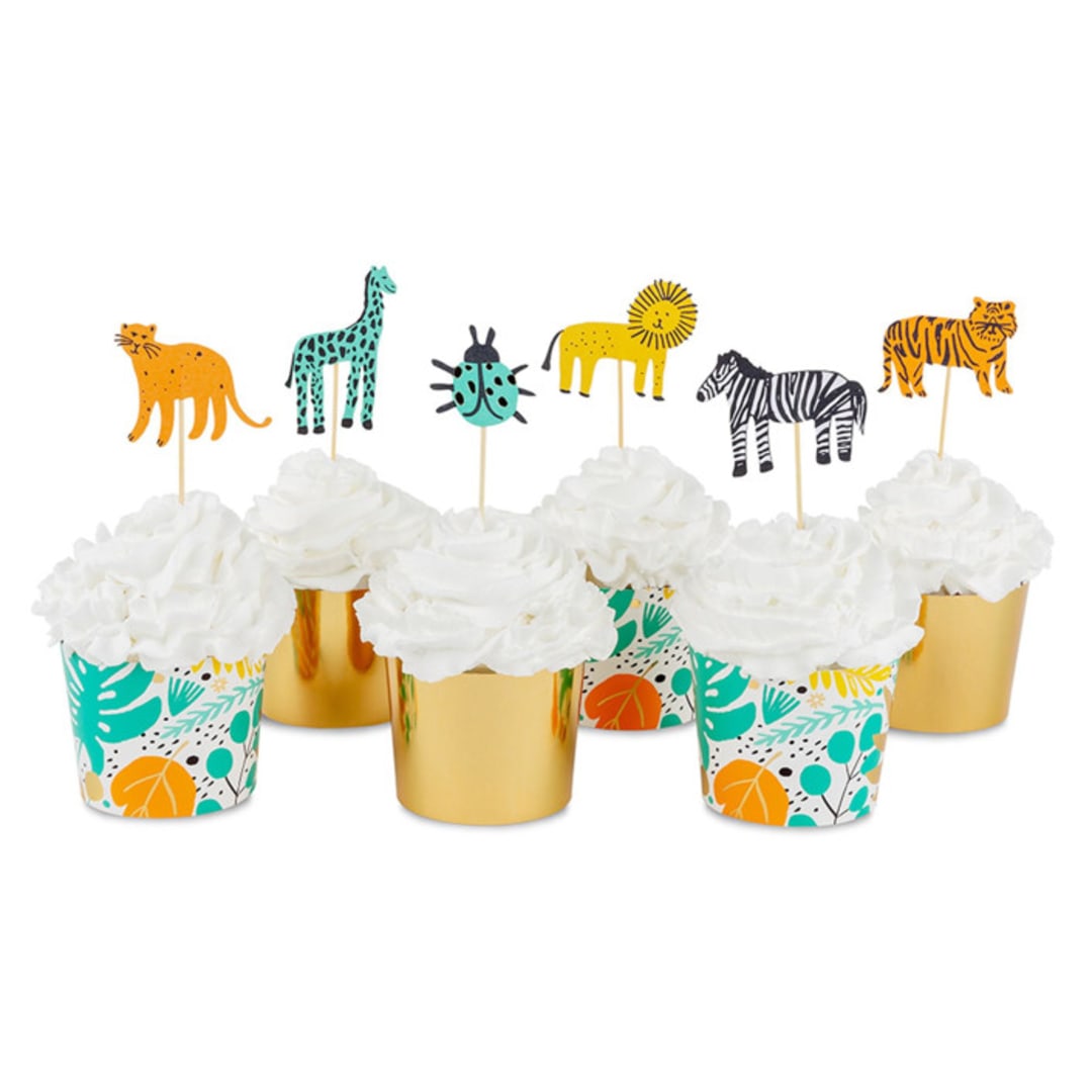 "Into the Wild Cupcake Decorating Set" - Party Baking Cups in multicolor by Jollity and Co