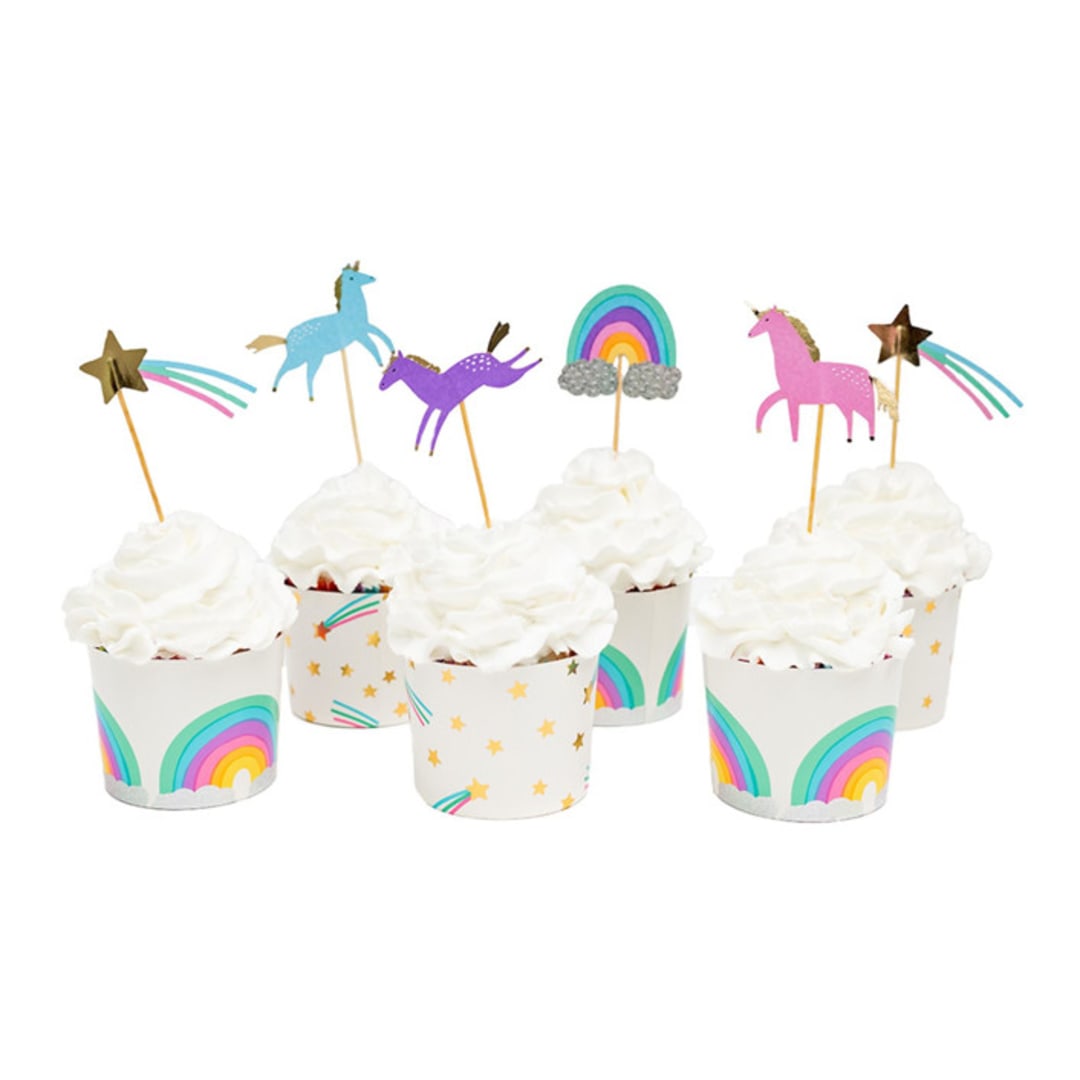 "Magical Unicorn Cupcake Decorating Set" - Party Baking Cups in multicolor by Jollity and Co