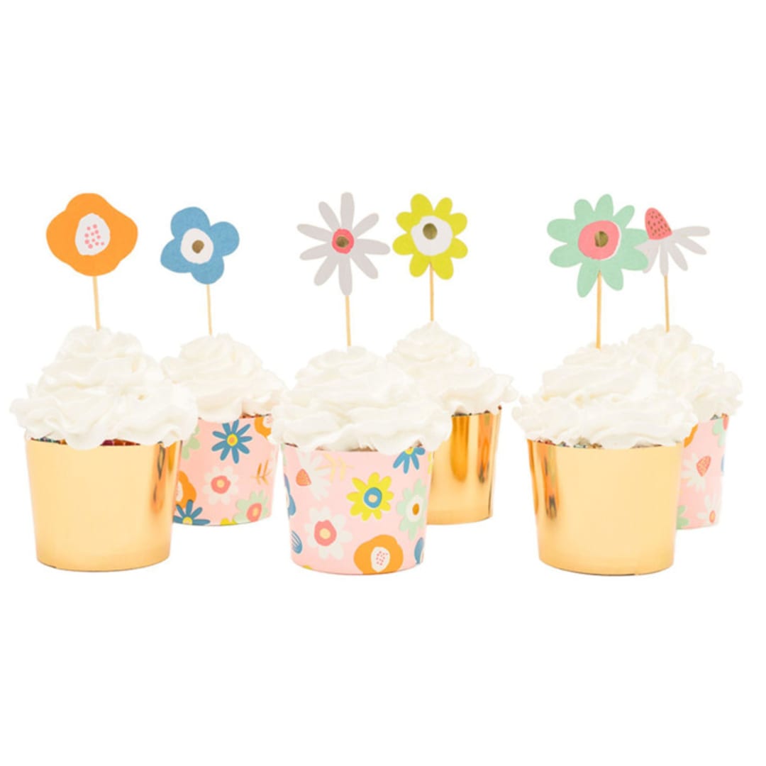 "Flora Cupcake Decorating Set" - Party Baking Cups in multicolor by Jollity and Co