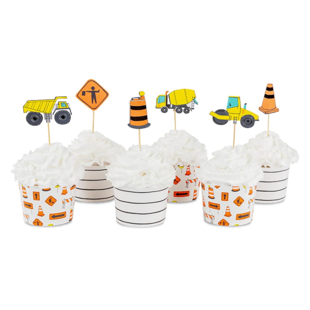 "Under Construction Cupcake Decorating Set" - Party Baking Cups in multicolor by Jollity and Co