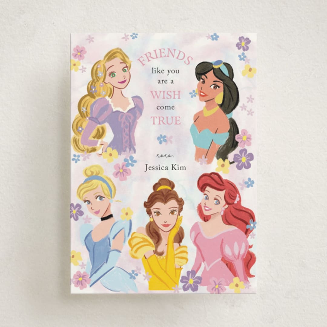 "Disney's Princess Portrait" - Classroom Valentines in Cotton Candy by Cass Loh - Front