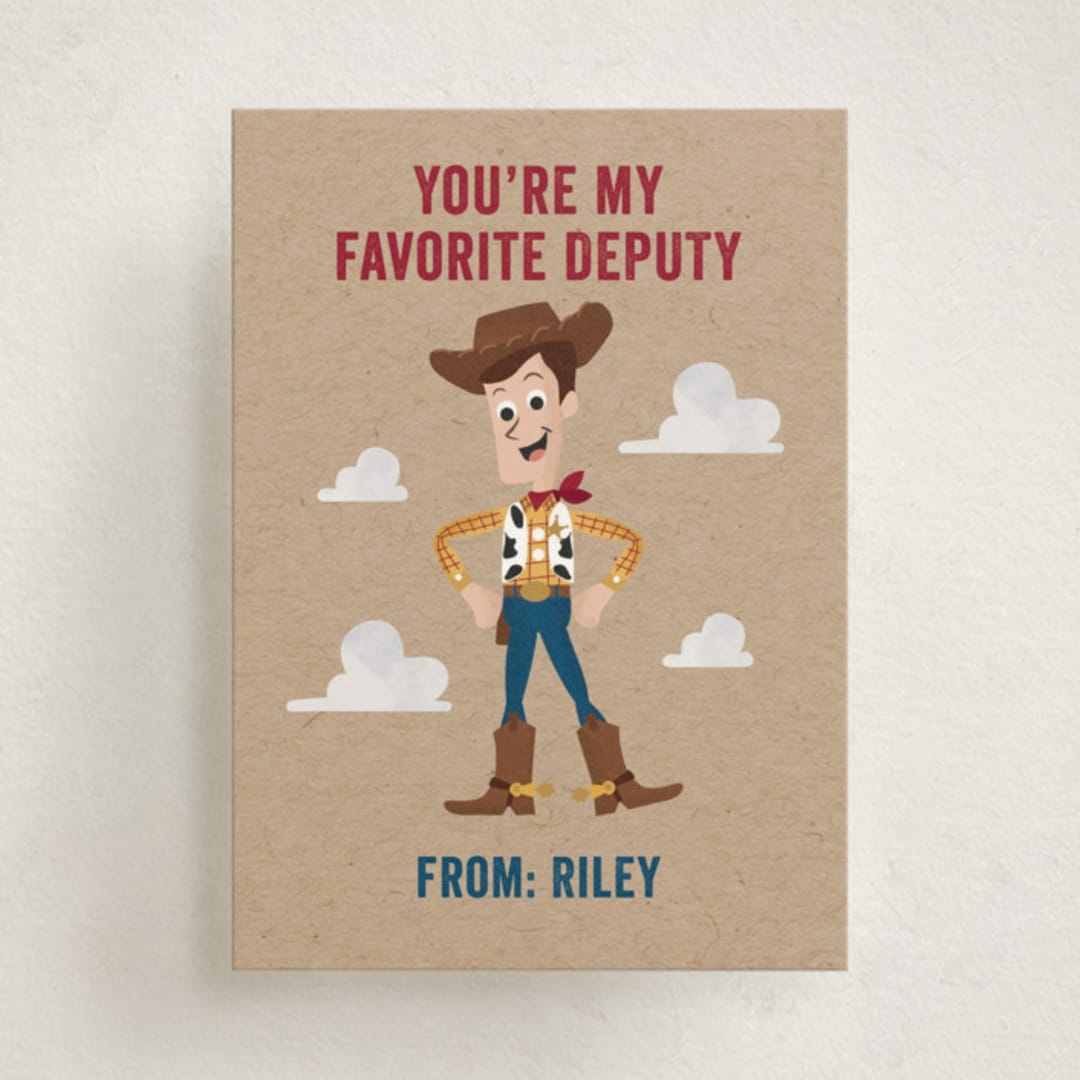 "Disney and Pixar's Toy Story Favorite Deputy" - Classroom Valentines in Rustic by Oma N. Ramkhelawan - Front