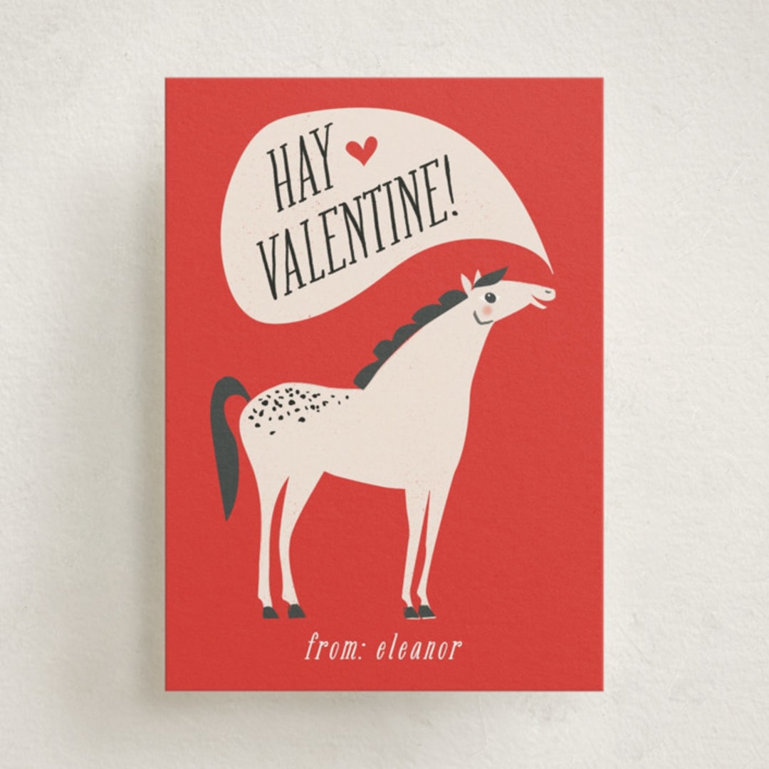 "Hay Valentine" - Classroom Valentines in Tomato by Karidy Walker - Front