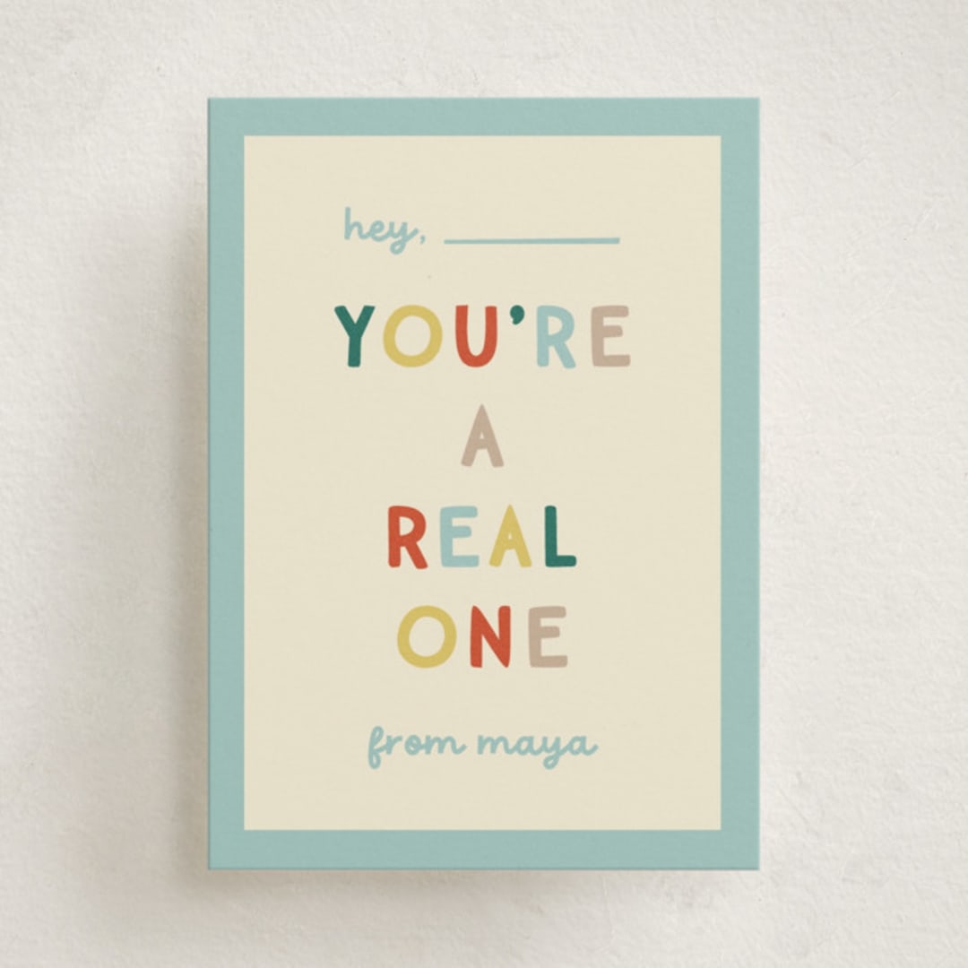 "real one" - Classroom Valentines in Sky by Ellen Schlegelmilch - Front