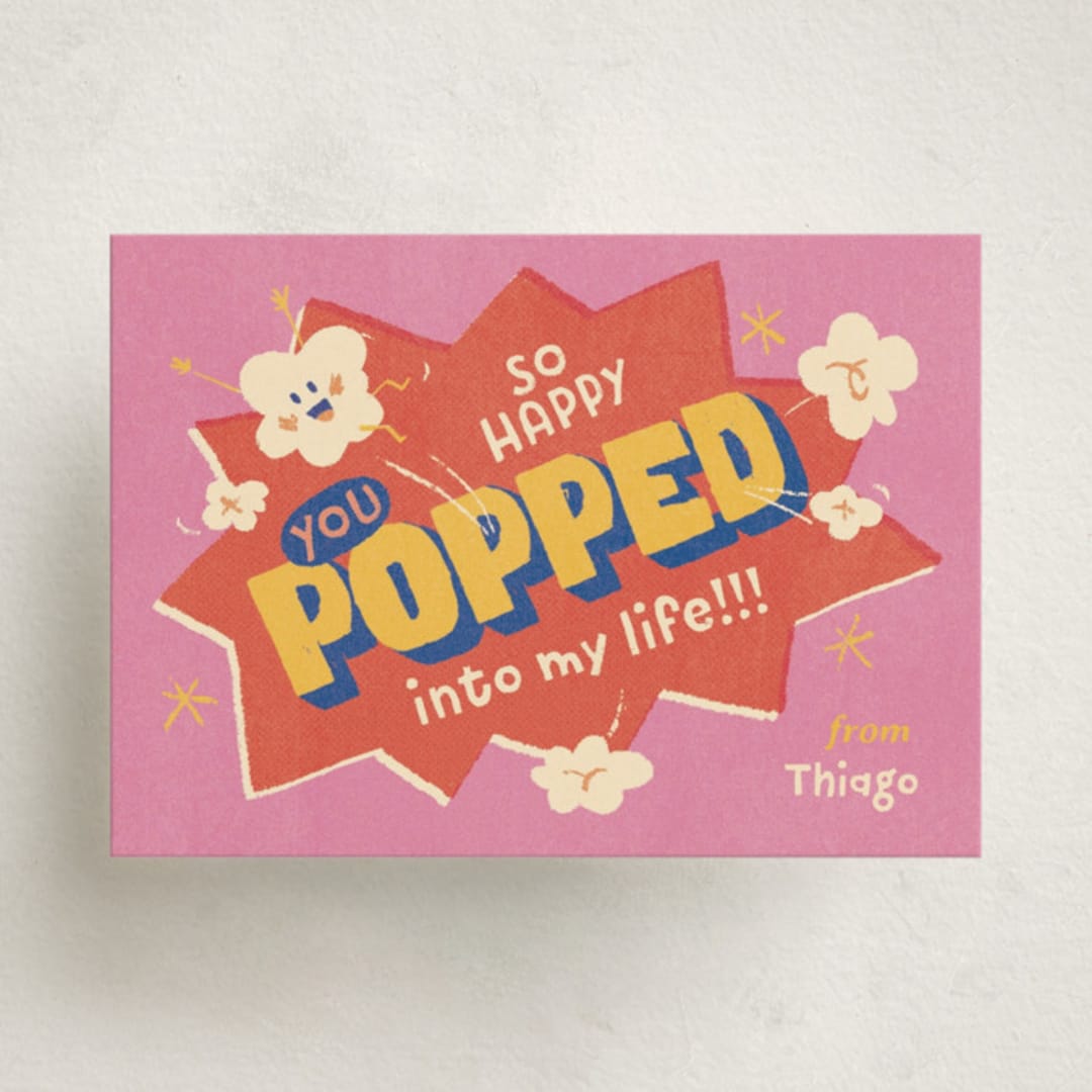 "Happy pop" - Classroom Valentines in Pink Candy by Leia Matt - Front
