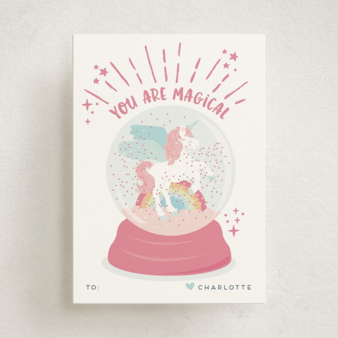 "Magic glitter unicorn" - Classroom Valentines in Candy by peetie design - Front