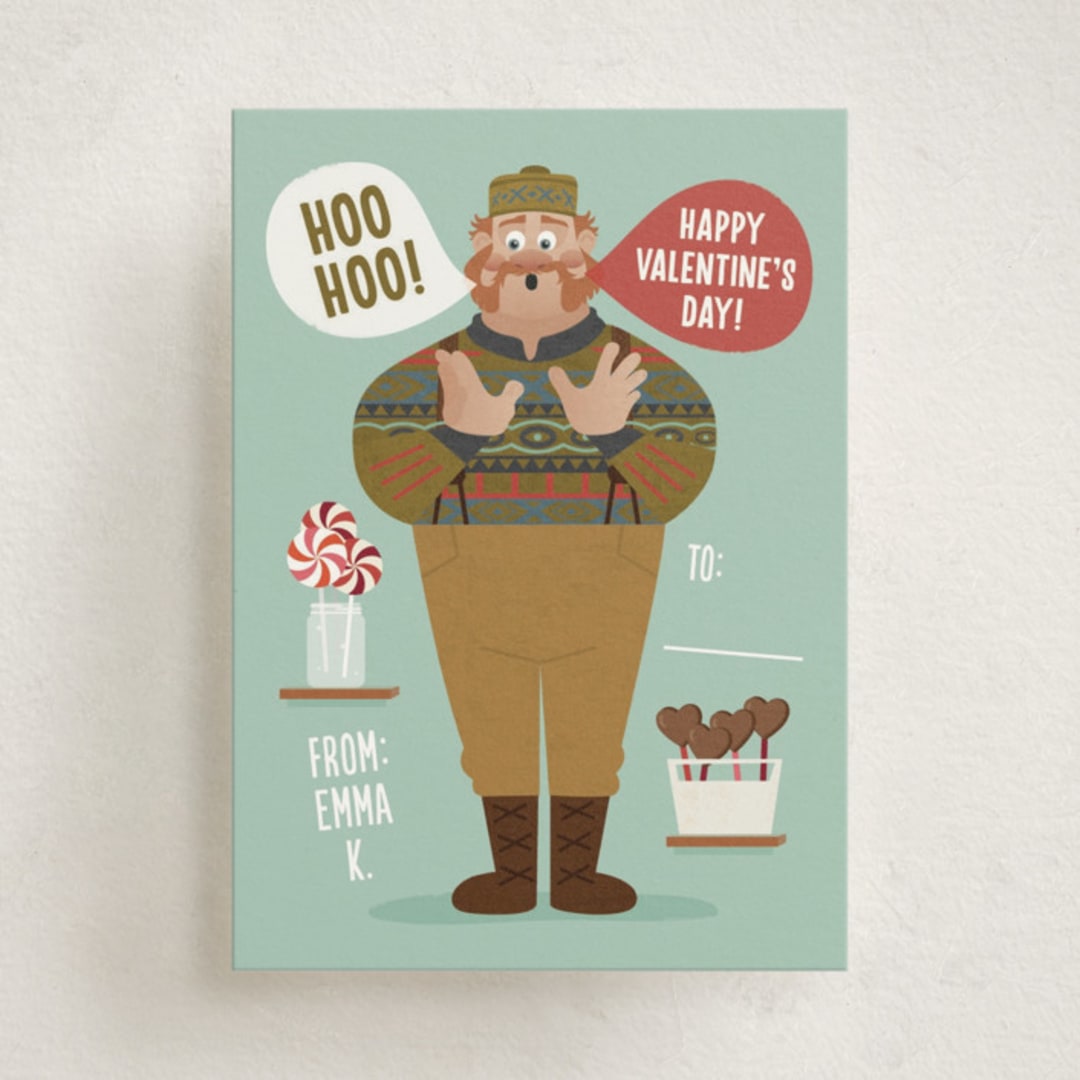 "Disney's Frozen Yoo Hoo!" - Classroom Valentines in Frozen Lake by Erica Krystek - Front