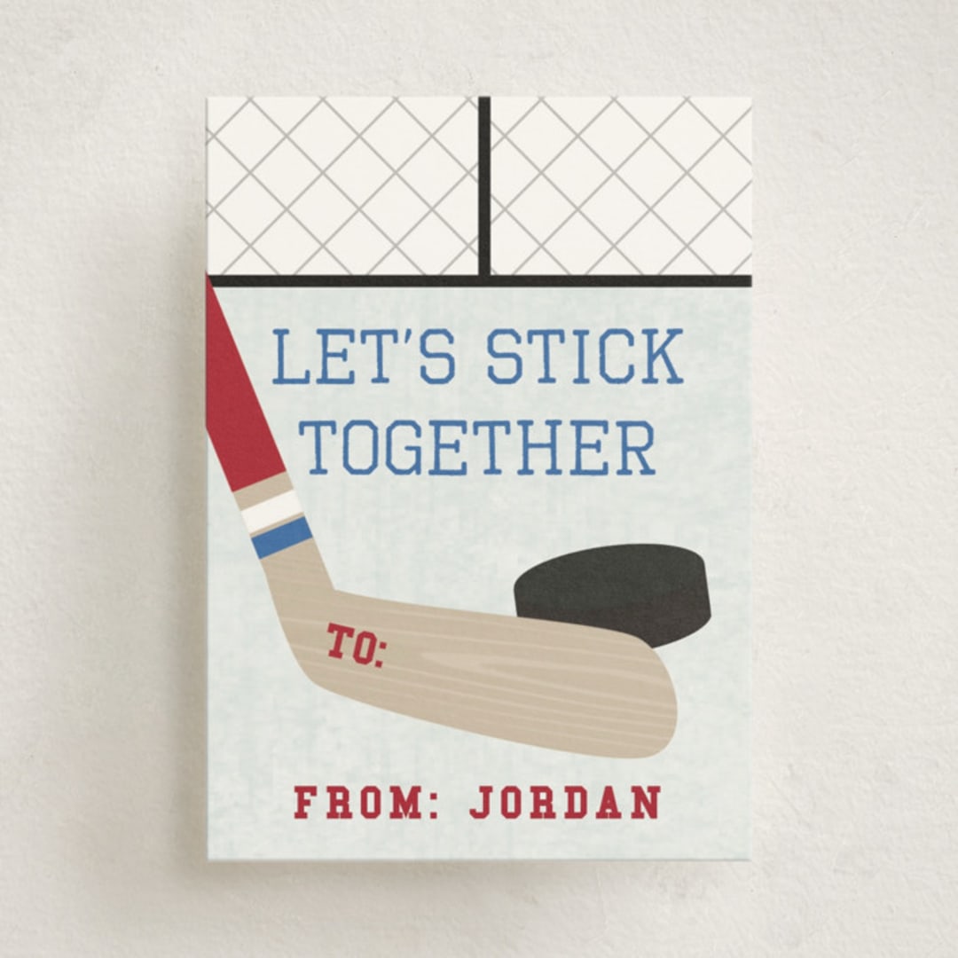 "Goalie" - Classroom Valentines in Crimson by Annie Holmquist - Front