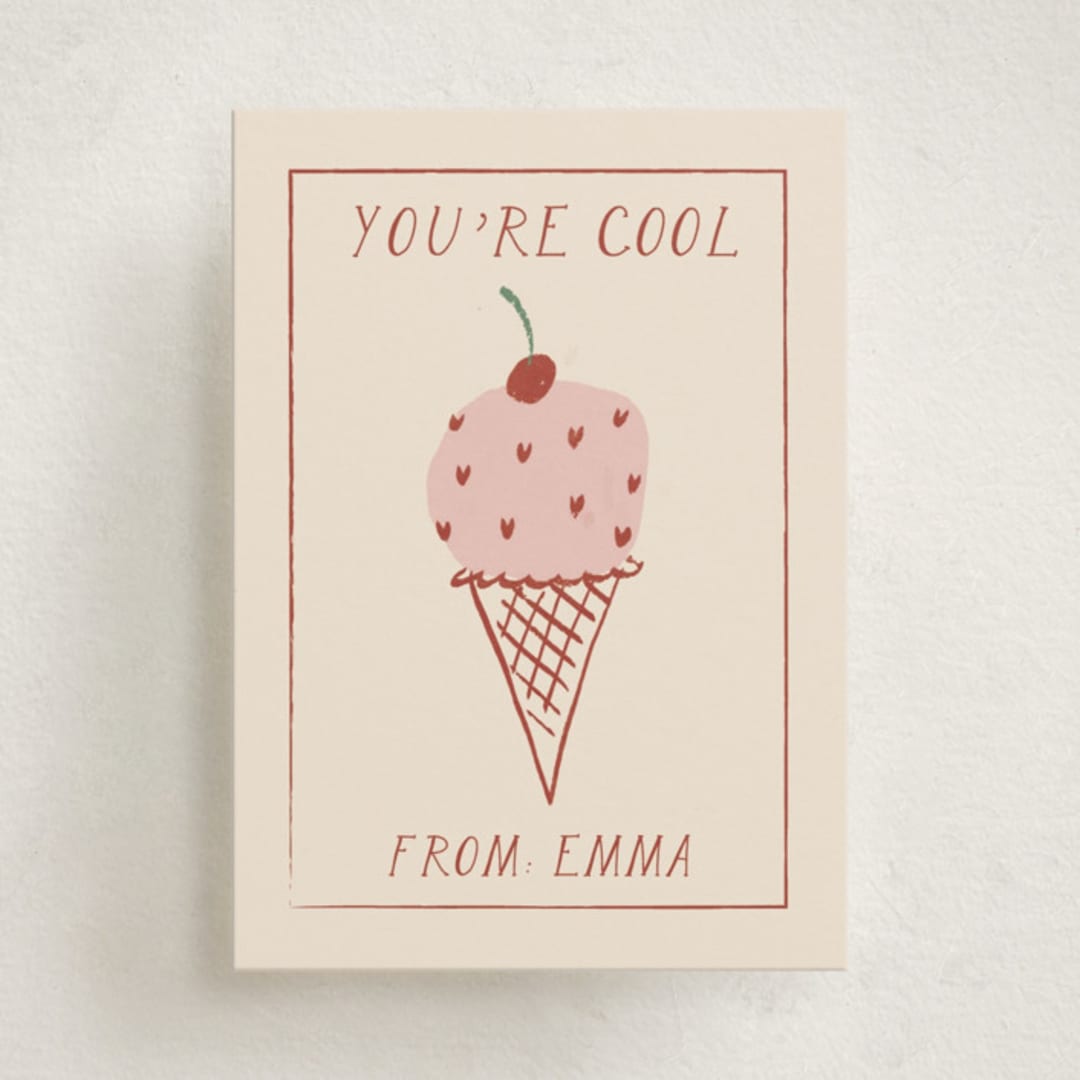 "Cool with a Cherry on Top" - Classroom Valentines in Cherry Cream by Ani Somi - Front