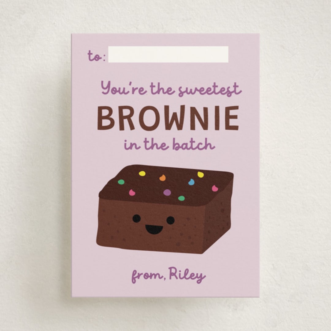 "Brownie Points" - Classroom Valentines in Grape by Annie Holmquist - Front
