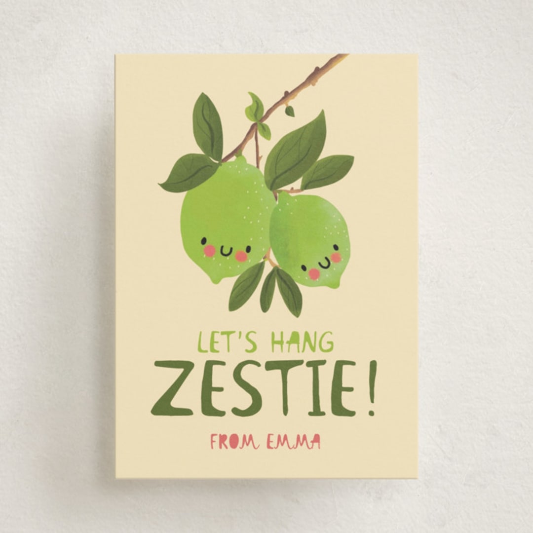 "Lime Zestie" - Classroom Valentines in Lime by Caroline Harberd - Front