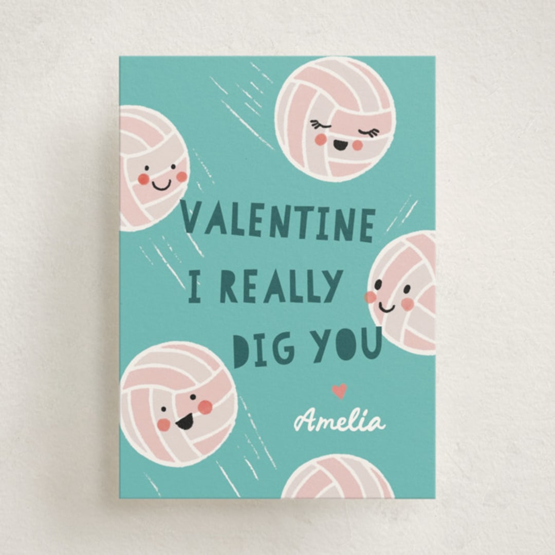 "Dig you" - Classroom Valentines in Royal by Pixel and Hank - Front