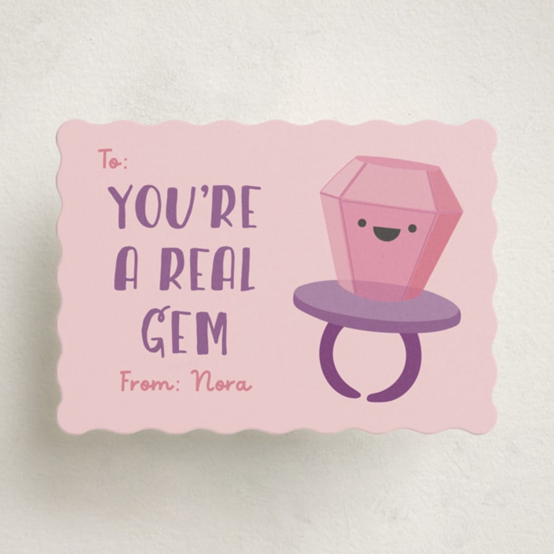 "You're a gem" - Classroom Valentines in Peony by Annie Holmquist - Front