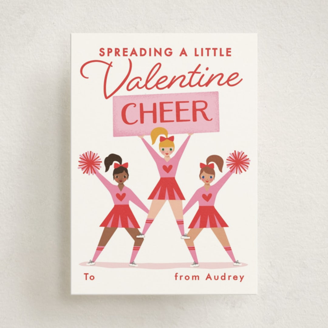 "Valentine cheer" - Classroom Valentines in Cherry by Karidy Walker - Front