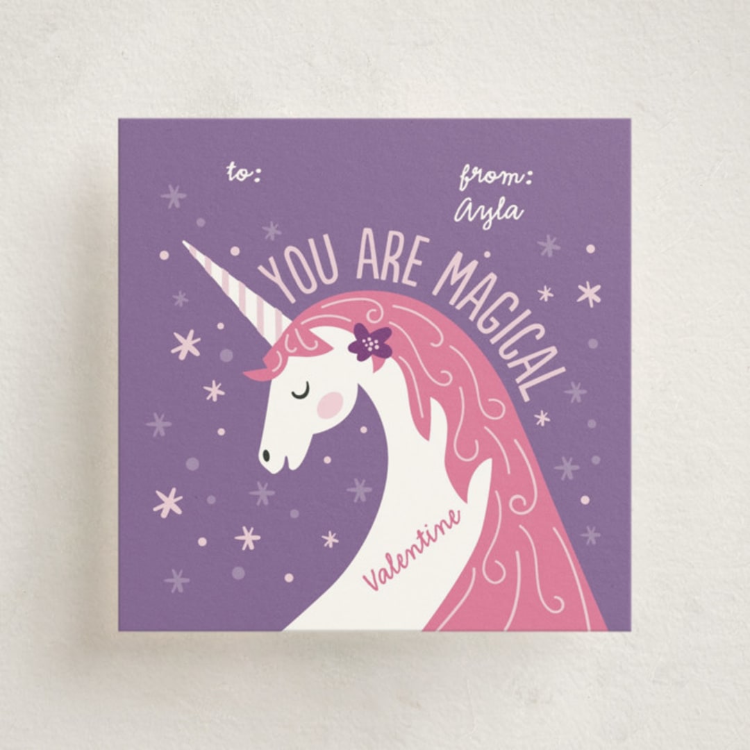 "Magical Valentine" - Classroom Valentines in Lavender by Jana Volfova - Front