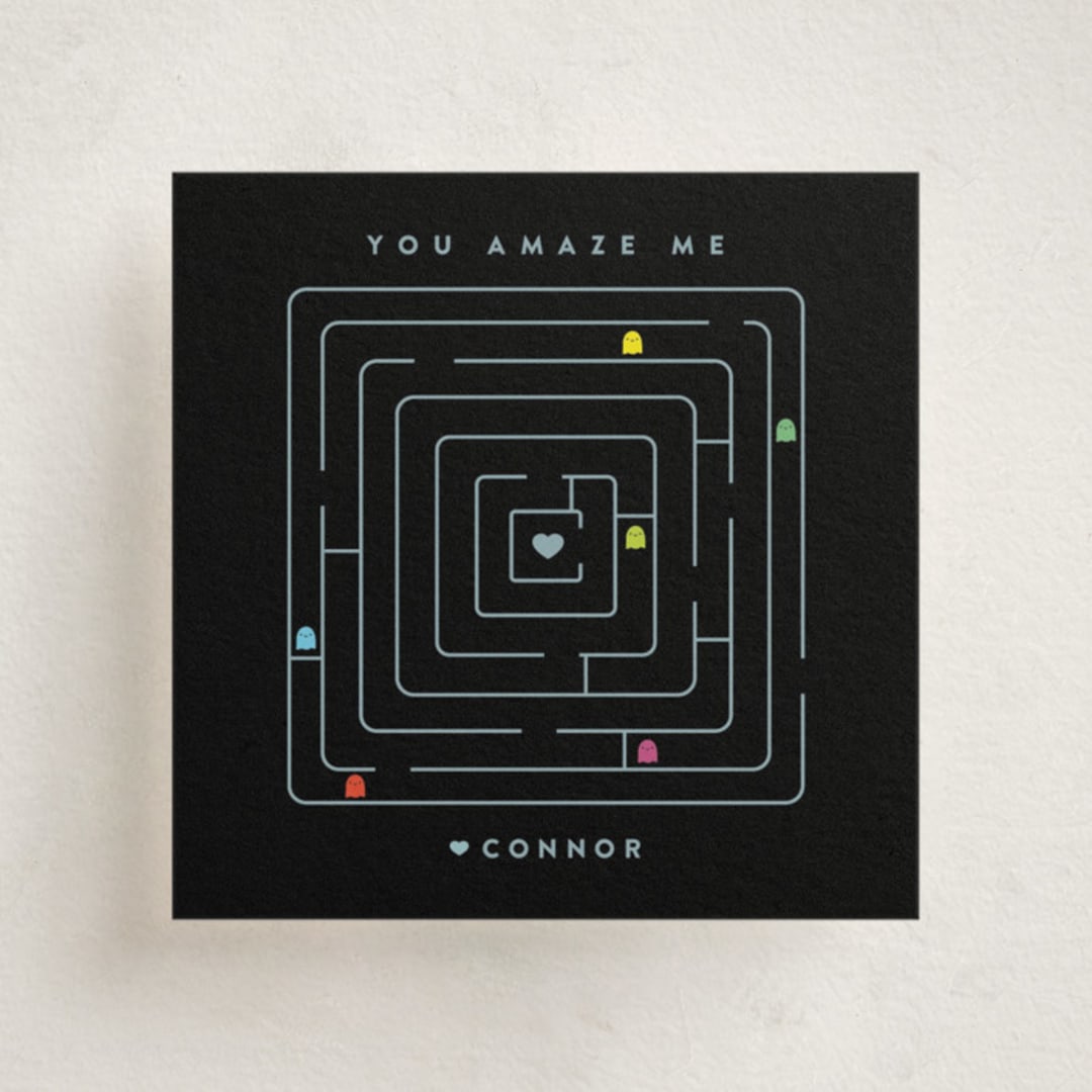 "Retro Maze" - Classroom Valentines in Ebony by Lori Wemple - Front