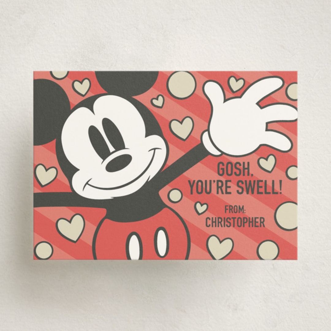 "Disney Mickey Mouse Aw, Gee!" - Classroom Valentines in Cherry by Heather Schertzer - Front