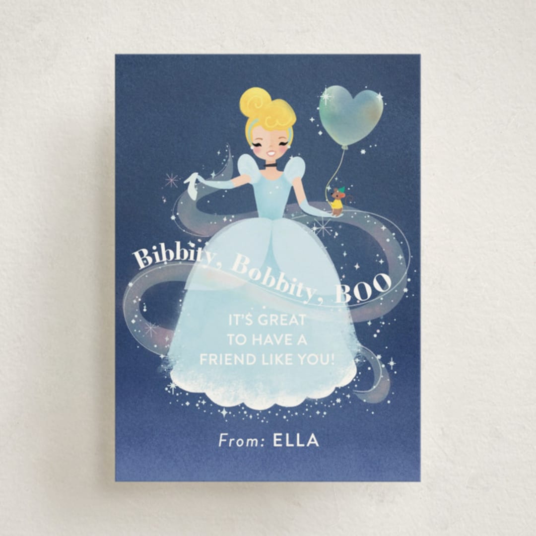 "Disney's Cinderella Bibbity Bobbity You" - Classroom Valentines in Midnight by Itsy Belle Studio - Front