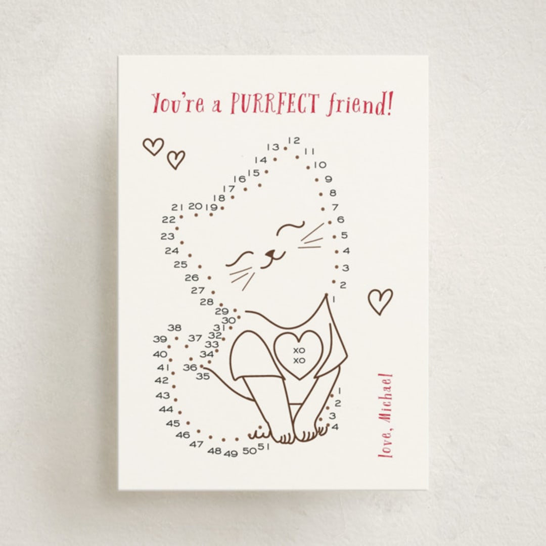 "join the dots cat" - Classroom Valentines in Crimson by Kanika Mathur - Front