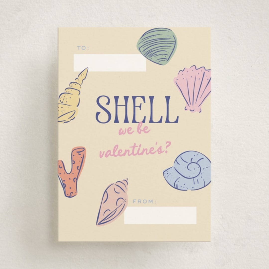 "Shell we?" - Classroom Valentines in Shell by Pixel and Hank - Front