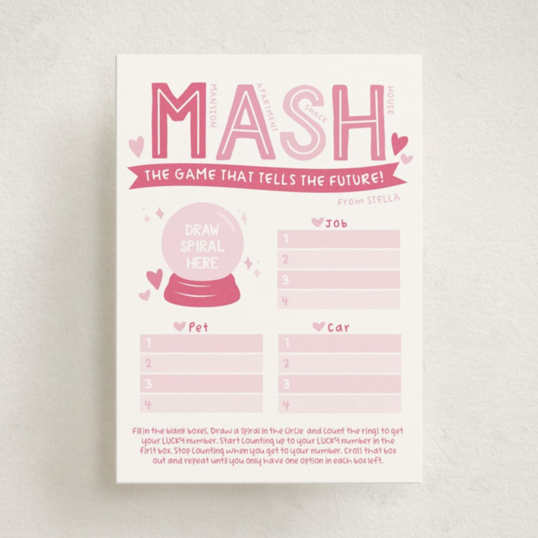 "Valentine MASH" - Classroom Valentines in Cotton Candy by Jessie Steury - Front
