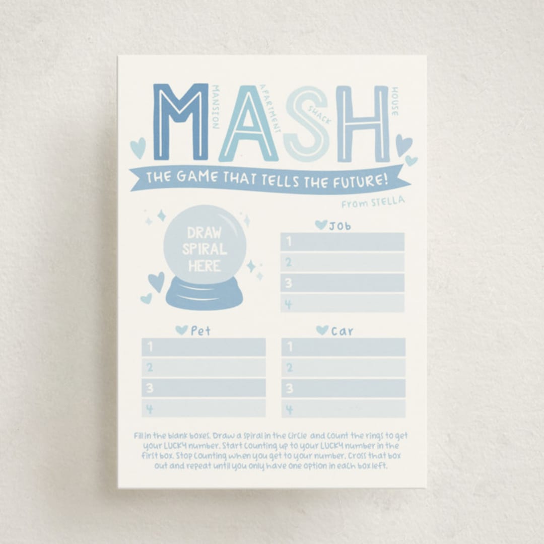 "Valentine MASH" - Classroom Valentines in Ocean by Jessie Steury - Front