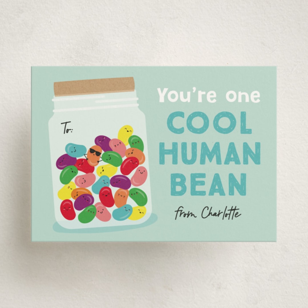 "Human Bean" - Classroom Valentines in Spearmint by Erica Krystek - Front