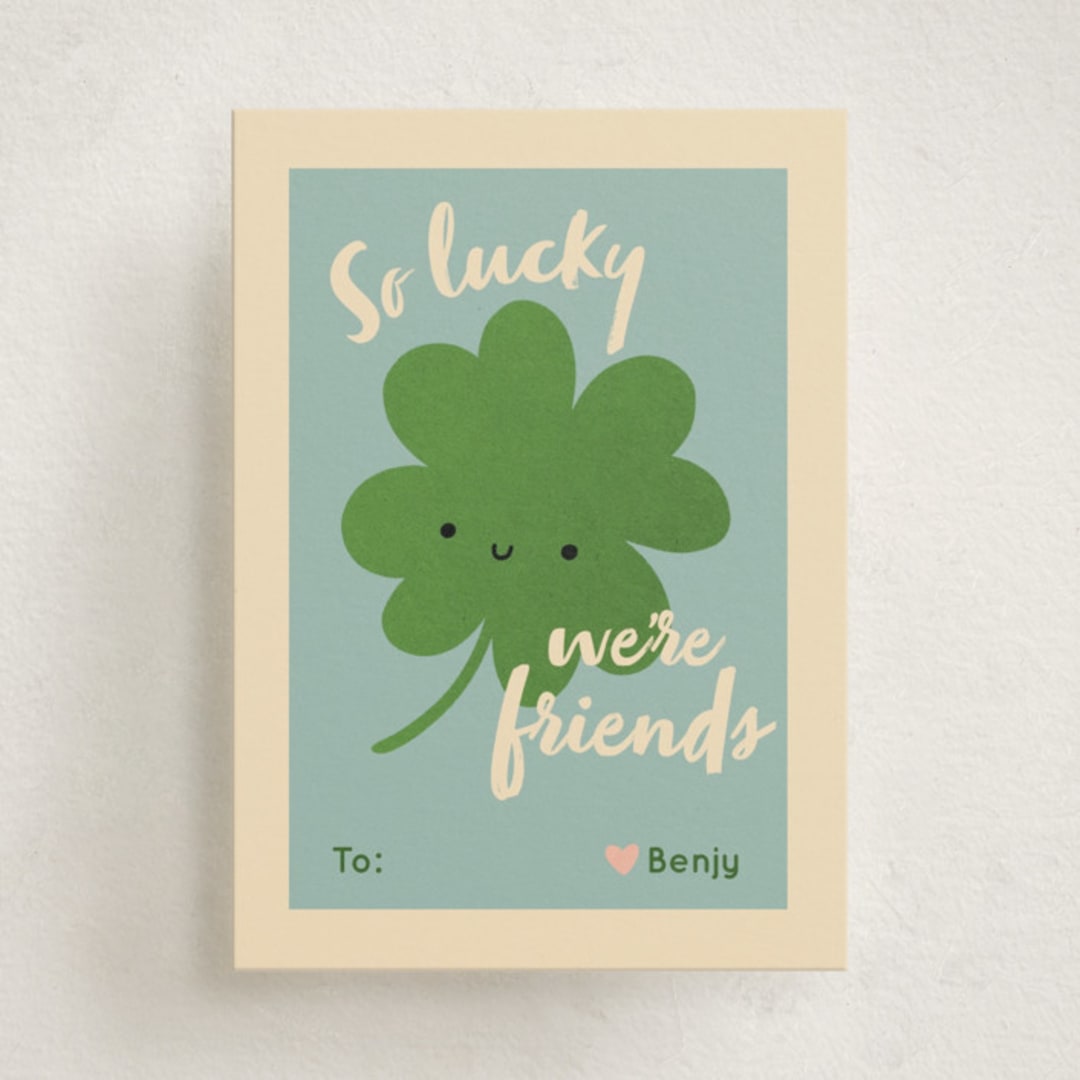 "Lucky Leaf" - Classroom Valentines in Sky by Adelyn T. - Front