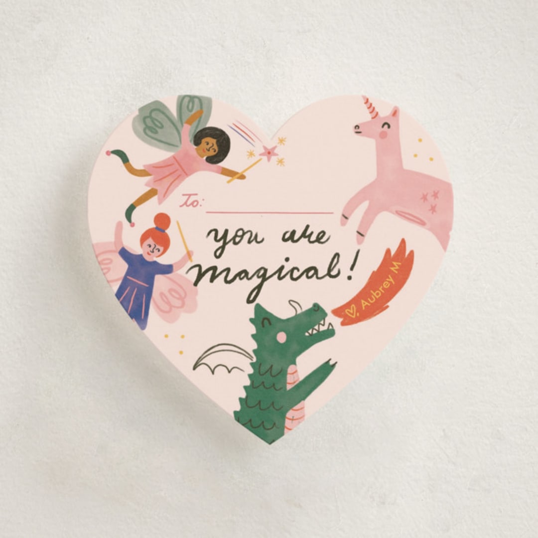"Magical Heart" - Classroom Valentines in Blush by Caitlin McClain - Front