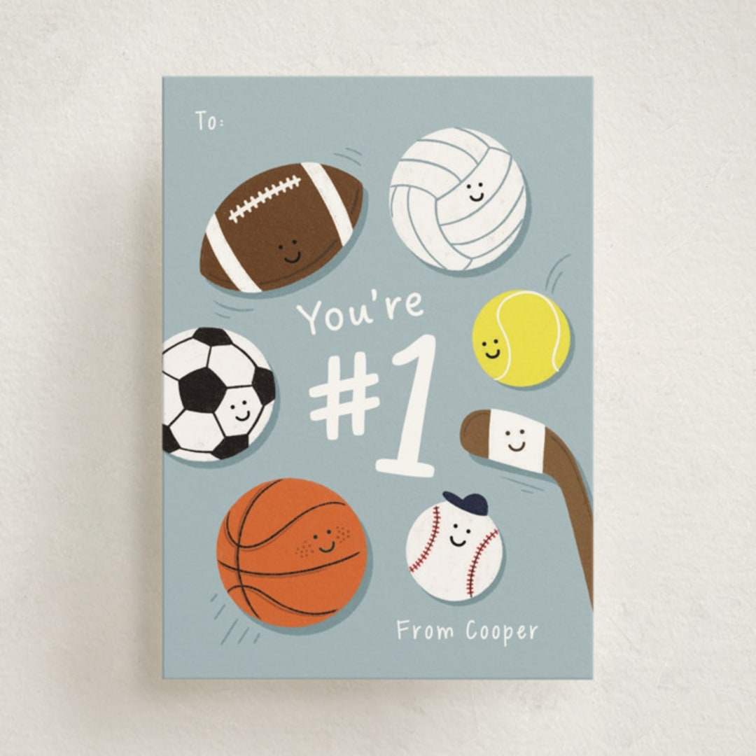 "#1" - Classroom Valentines in Sky by JeAnna Casper - Front