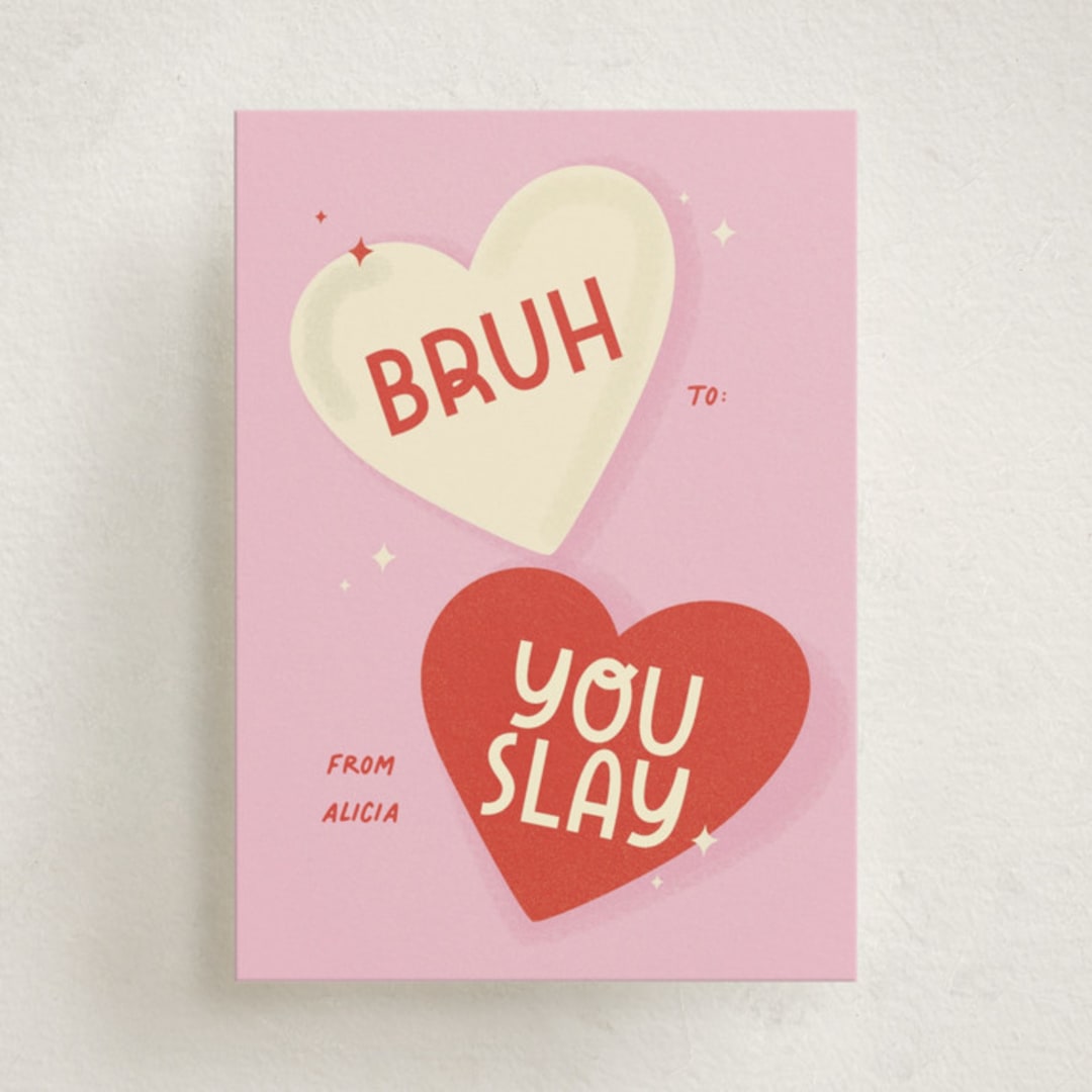 "Slay" - Classroom Valentines in Bubblegum by Vera Lim - Front