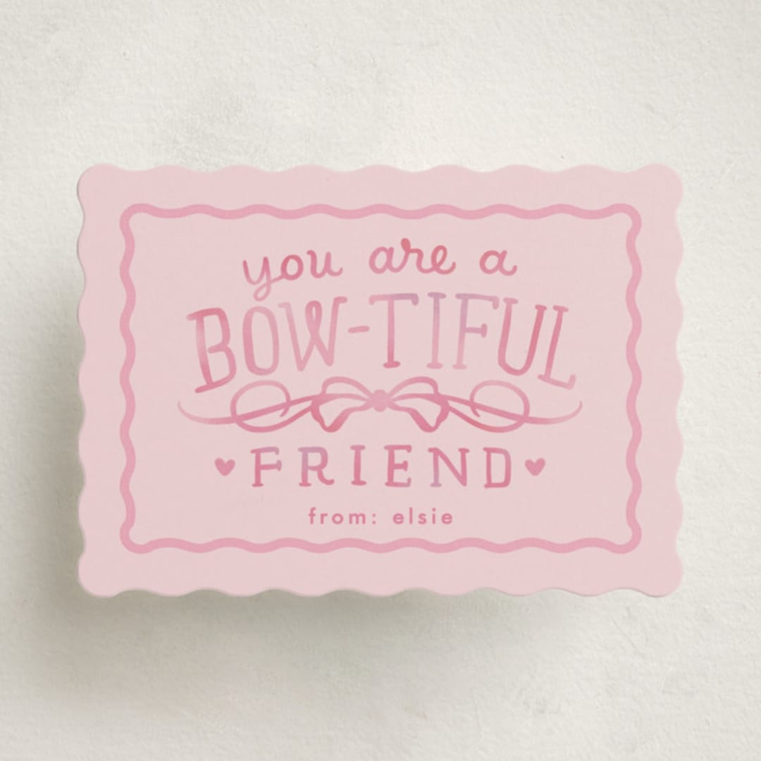 "Bow-tiful" - Classroom Valentines in Cotton Candy by Erin L. Wilson - Front