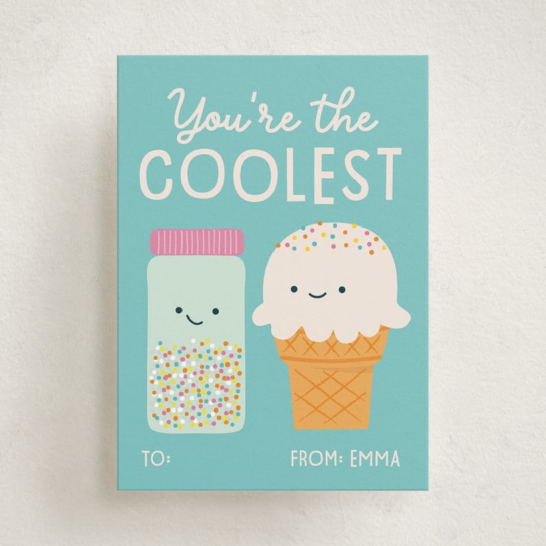 "Coolest" - Classroom Valentines in Bluebell by Annie Holmquist - Front
