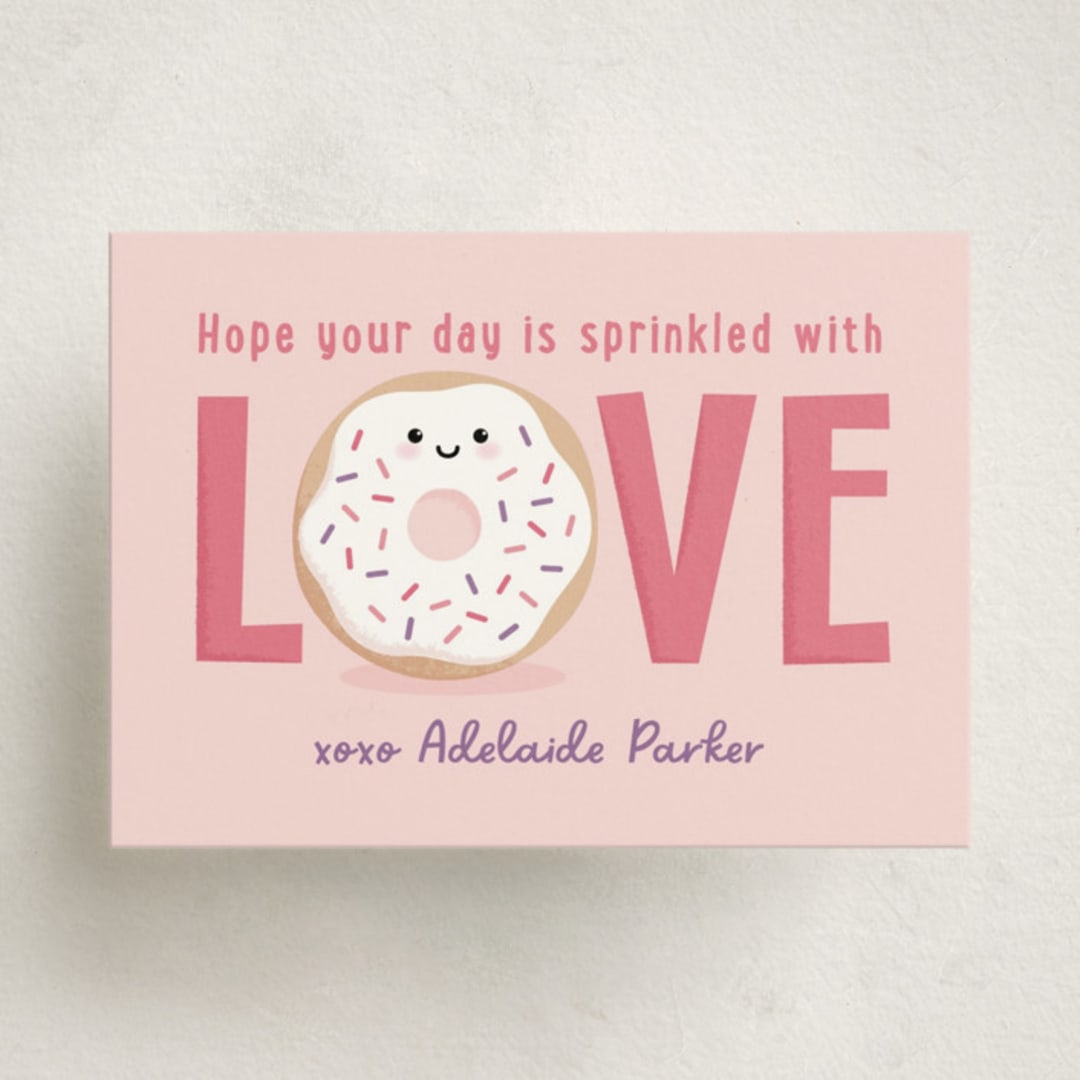 "Love Donut" - Classroom Valentines in Melon by Kacey Kendrick Wagner - Front