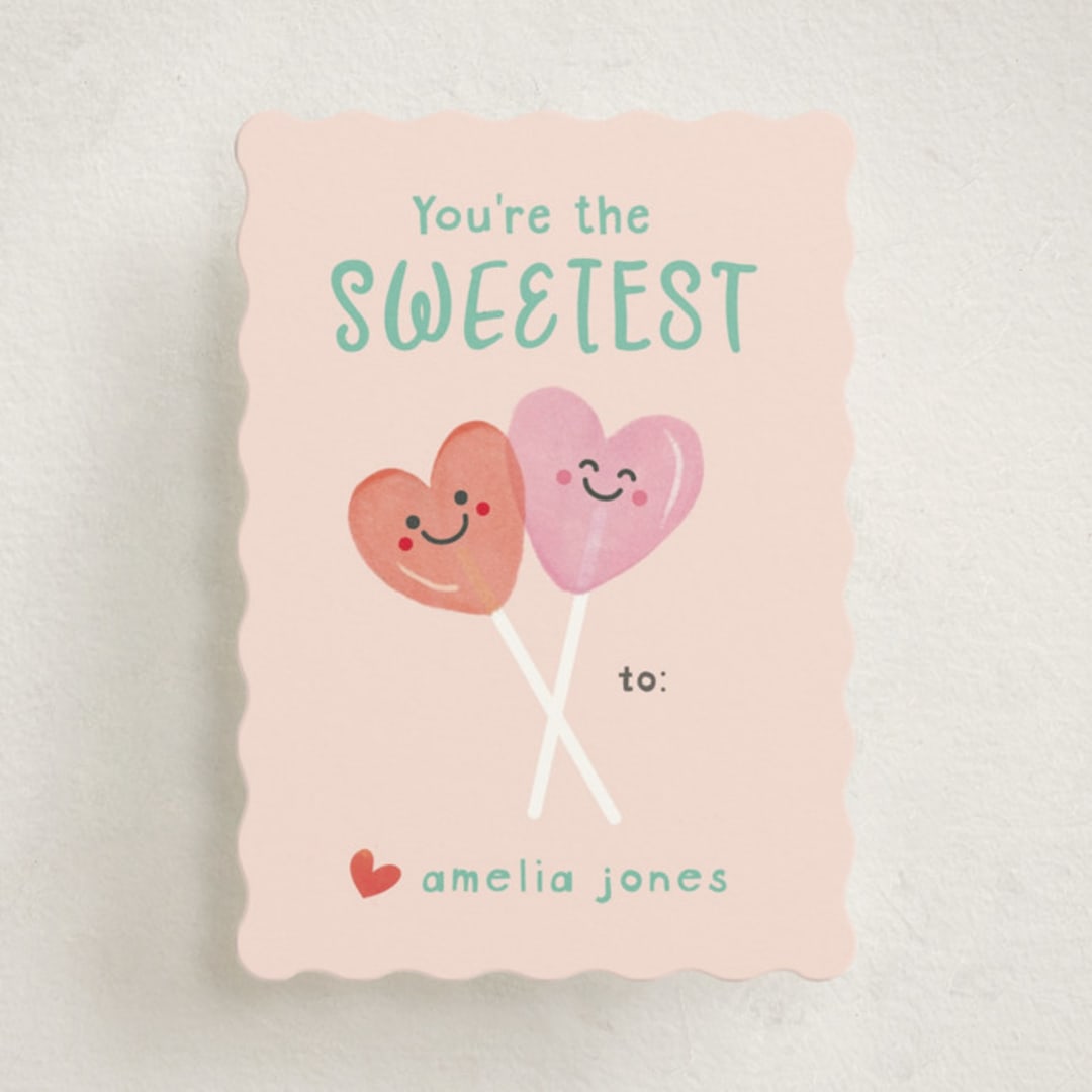 "Sweetest Friend" - Classroom Valentines in Bubblegum by Creo Study - Front